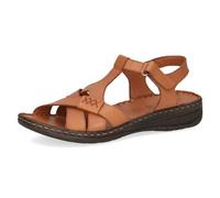CAPRICE Damen Sandalen mit Absatz aus Leder Bequem, Braun (Nut Nappa), 39 EU