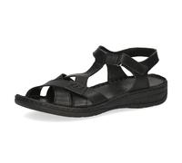CAPRICE Damen Sandalen mit Absatz aus Leder Bequem, Schwarz (Black Nappa), 39 EU