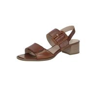 Sandalette CAPRICE, Damen, Gr. 37, braun (cognac), Nappaleder, klassisch, Schuhe, Blockabsatz, Riemchensandale, Businessschuh, verstellbarer Schnalle (20233940-37) cognac
