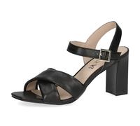 CAPRICE Damen Sandalen mit Absatz aus Leder Elegant, Schwarz (Black Softnap.), 38 EU