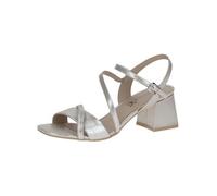 CAPRICE Damen Sandalen mit Absatz aus Leder Festlich, Silber (Taupe Sue.Met.), 37 EU
