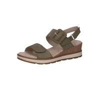 CAPRICE Damen Sandalen mit Absatz aus Leder mit Fußbett, Grün (Olive Nubuc), 42 EU
