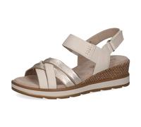 CAPRICE Damen Sandalen mit Absatz aus Leder mit Fußbett, Weiß (Offwhite Comb), 40 EU