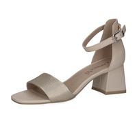 CAPRICE Damen Sandalen mit Absatz aus Leder mit Riemchen, Beige (Cream Comb), 39 EU