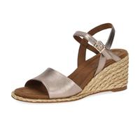 Caprice Sandalette Damen 9-28307-42 341 Leder Riemchen Keilabsatz Taupe G-Weite