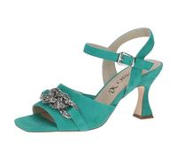 CAPRICE Damen Sandalen mit Absatz aus Leder mit Riemchen, Türkis (Emerald Suede), 38 EU