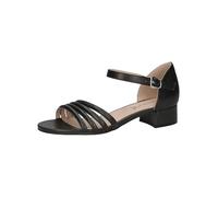 CAPRICE Damen Sandalen mit Absatz aus Leder mit Riemen, Schwarz (Black Perlato), 40 EU
