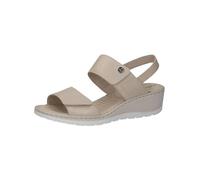 CAPRICE Damen Sandalen mit Absatz aus Leder Wedge, Beige (Pearl Nappa), 38 EU