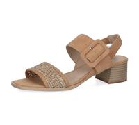 CAPRICE Damen Sandalen mit Absatz mit Schnalle mit Riemchen, Braun (Bark Comb), 42 EU