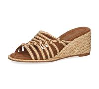 CAPRICE Damen Sandalen mit Absatz Wedge Vegan, Braun (Bast), 41 EU