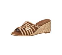 CAPRICE Damen Sandalen mit Absatz Wedge Vegan, Braun (Bast), 41 EU