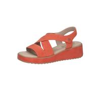 CAPRICE Damen Sandalen mit Keilabsatz aus Leder Wedges, Orange (Orange Suede), 39 EU