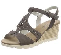 Caprice Damen Slingback Sandalen, Grau (Anth Suede 256), 38.5 EU