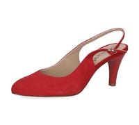 CAPRICE Damen Slingpumps aus Leder Elegant, Rot (Red Suede), 38.5 EU