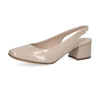 CAPRICE Damen Slingpumps aus Leder mit Lack, Beige (Beige Patent), 37 EU