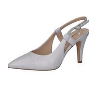 CAPRICE Damen Slingpumps aus Leder Spitz, Grau (Lt.Blue Perl), 36 EU