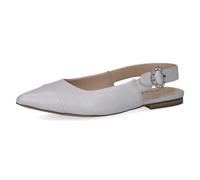 Caprice Damen Slingpumps aus Leder Spitz, Grau (Lt.Blue Perl), 37.5 EU