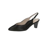CAPRICE Damen Slingpumps aus Leder Spitz, Schwarz (Black Metallic), 37 EU