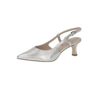CAPRICE Damen Slingpumps aus Leder Spitz, Silber (Silver), 36.5 EU