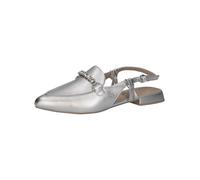 CAPRICE Damen Slingpumps aus Leder Spitz, Silber (Silver Metal.), 37 EU