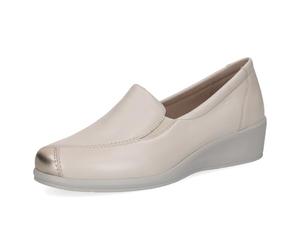 CAPRICE Damen Slipper aus Leder, Beige (Cream/Gold), 40