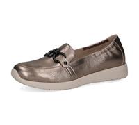 Caprice Damen Slipper aus Leder Bequem, Beige (Taupe Metallic), 42 EU