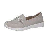 CAPRICE Damen Slipper aus Leder Bequem, Grau (Arctic Suede), 42 EU