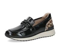 Caprice Damen Slipper aus Leder Bequem, Schwarz (Black Naplak), 39 EU