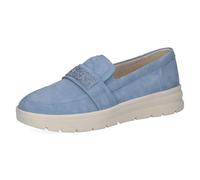 CAPRICE Damen Slipper aus Leder, Blau (Blue Suede), 37
