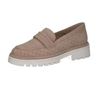 CAPRICE Damen Slipper aus Leder mit Blockabsatz, Beige (Sand Suede), 39 EU