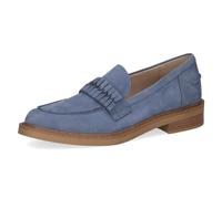 CAPRICE Damen Slipper aus Leder mit Blockabsatz, Blau (Jeans Nubuc), 38 EU