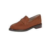 CAPRICE Damen Slipper aus Leder mit Blockabsatz, Braun (Cognac Suede), 40 EU