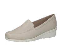 Caprice Damen Slipper aus Leder mit Keilabsatz Beige (Eggshell Nappa) 39 EU