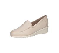 CAPRICE Damen Slipper aus Leder mit Keilabsatz, Cremefarben (Cream Perlato), 38 EU