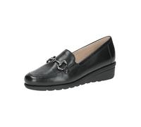 CAPRICE Damen Slipper aus Leder mit Keilabsatz, Schwarz (Black Nappa), 40 EU