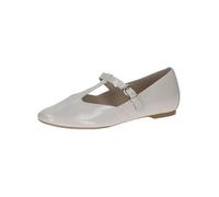 CAPRICE Damen Slipper aus Leder mit Schließe, Cremefarben (Snow Naplak), 39 EU