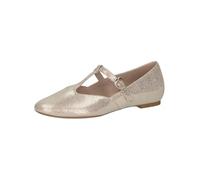 CAPRICE Damen Slipper aus Leder mit Schließe, Gold (Offwh/Lt Gold), 37 EU
