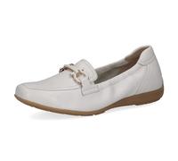 CAPRICE Damen Slipper aus Leder mit Schnalle, Weiß (White Deer), 39 EU