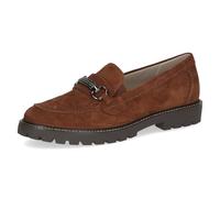 Caprice Damen Slipper aus Leder mit Zierschnalle, Braun (Cognac Suede), 38 EU
