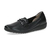 Caprice Damen Slipper aus Leder mit Zierschnalle, Schwarz (Black Deer), 40 EU