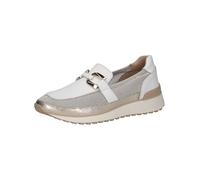 CAPRICE Damen Slipper mit Plateau Sportlich, Weiß (White/Lt Gold), 41 EU