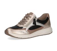 Sneaker CAPRICE "Caprice Sneaker Leder", Damen, Gr. 39, schwarz, gold, Leder, Schuhe Sneaker (70373004-39) schwarz, gold