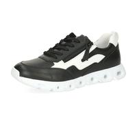 CAPRICE Damen Sneaker aus Leder, Schwarz (Black/White), 37