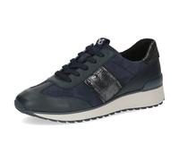 Caprice Damen Sneaker flach aus Leder Bequem, Blau (Ocean Comb), 39 EU