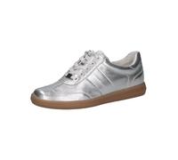 CAPRICE Damen Sneaker flach aus Leder Freizeit, Silber (Silver Metal.), 38 EU