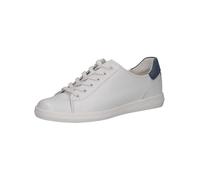 CAPRICE Damen Sneaker flach aus Leder Low Top, Blau (White/Lt.Blue), 37.5 EU