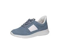 CAPRICE Damen Sneaker flach aus Leder Low Top, Blau (White/Lt.Blue), 41 EU