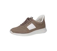 CAPRICE Damen Sneaker flach aus Leder Low Top, Braun (Mud/White), 40 EU