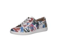 CAPRICE Damen Sneaker flach aus Leder Low Top, Mehrfarbig (White Flower), 40 EU