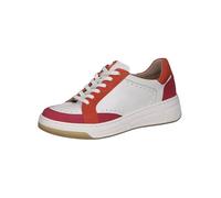 CAPRICE Damen Sneaker flach aus Leder Low Top, Weiß (White Comb), 37 EU